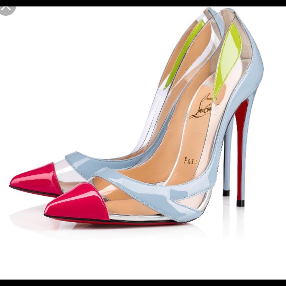 Louboutin Blake is Back 120 parent/PVC PUMP